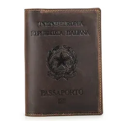 portefeuille en cuir véritable avec logo personnalisé, porte-passeport de voyage mince, document de voyage rfid minimaliste, portefeuille d'évaluation