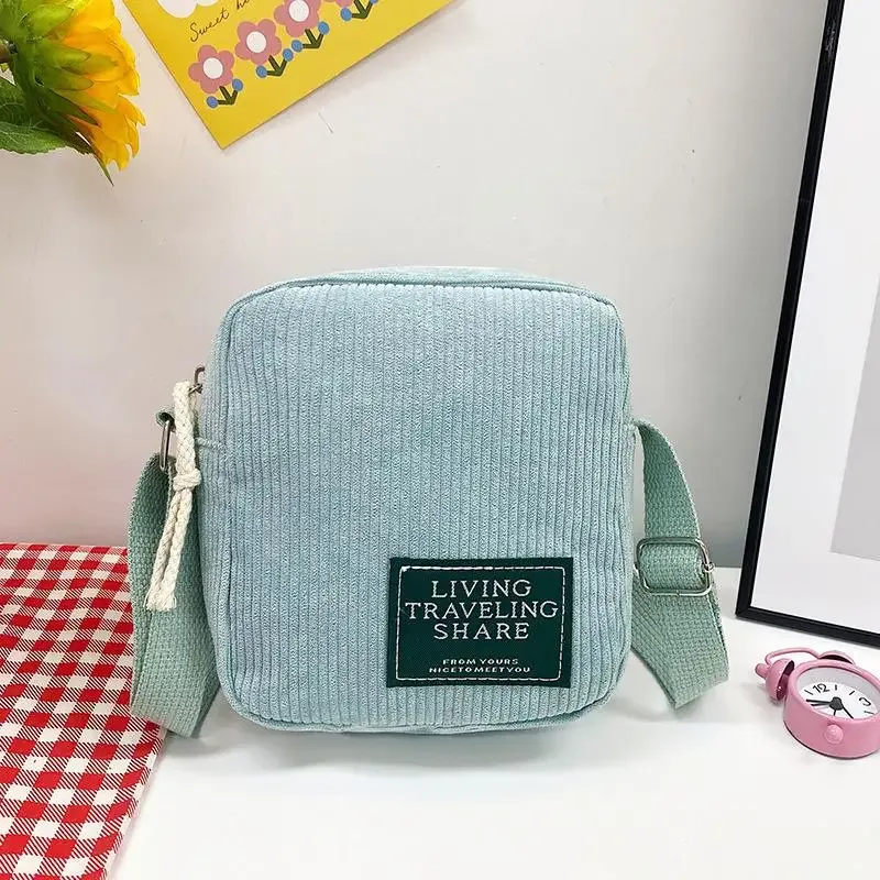 petit sac bandoulière en velours côtelé, sangle réglable, plusieurs options de couleurs, pour un usage quotidien, les voyages et le shopping