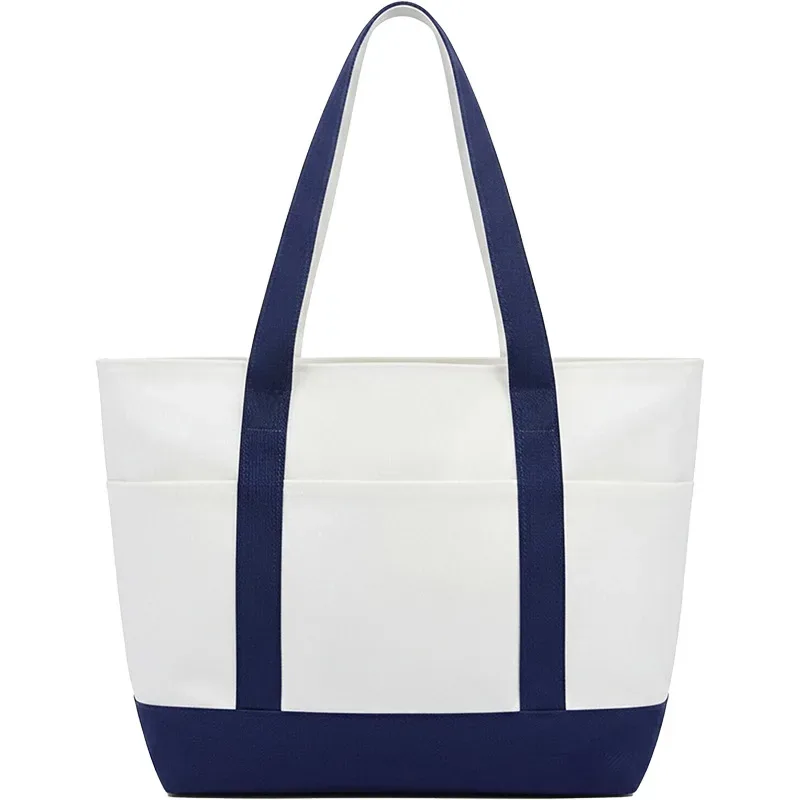 sac fourre-tout en toile personnalisé avec logo imprimé, sac de shopping écologique en coton avec poignées, sac fourre-tout pour transporter le logo de l'entreprise