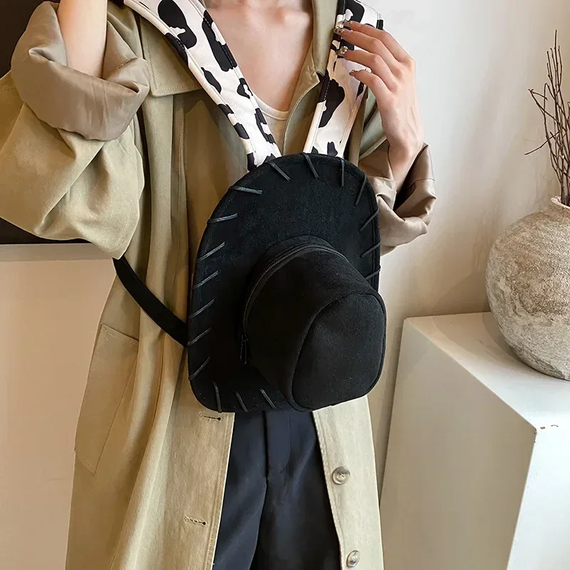 sac à dos de voyage de loisirs tissé pour femme, élégant, vintage, avec chapeau personnalisé, design, mode coréenne, sacs à double usage pour femmes
