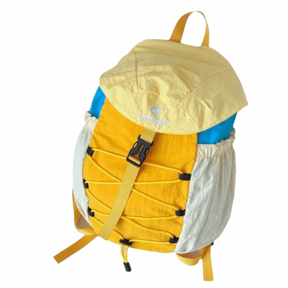 sac à dos de sport créatif à cordon de serrage, grande capacité, léger, avec bretelles d'épaule, fermeture à cordon, design color block