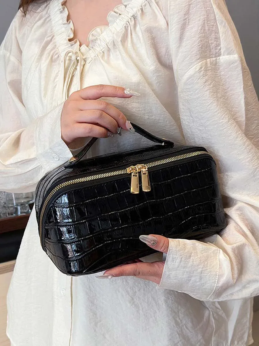 nouvelle trousse de toilette de voyage haut de gamme, de niche, grande capacité, pratique, avec motif écorce, et sac de rangement à motif pierre cosmétique