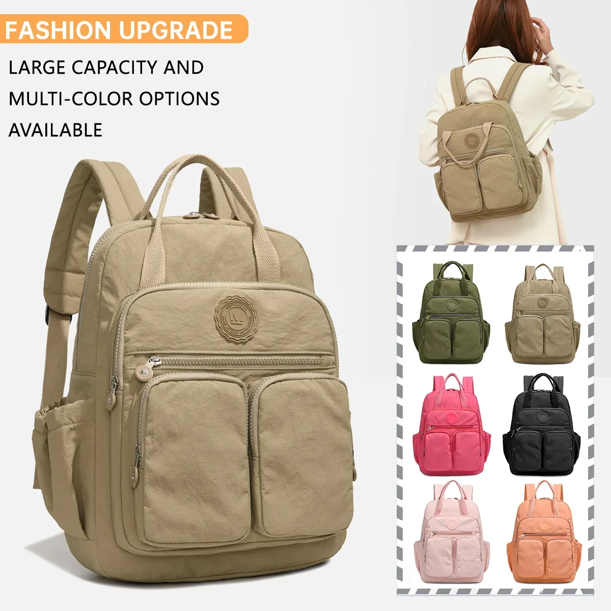 Sac maman, sac mère et bébé grande capacité, sac à dos léger, sac à main, sac à dos extérieur multifonctionnel pour les déplacements au travail, le camping, les voyages d'affaires et le rangement