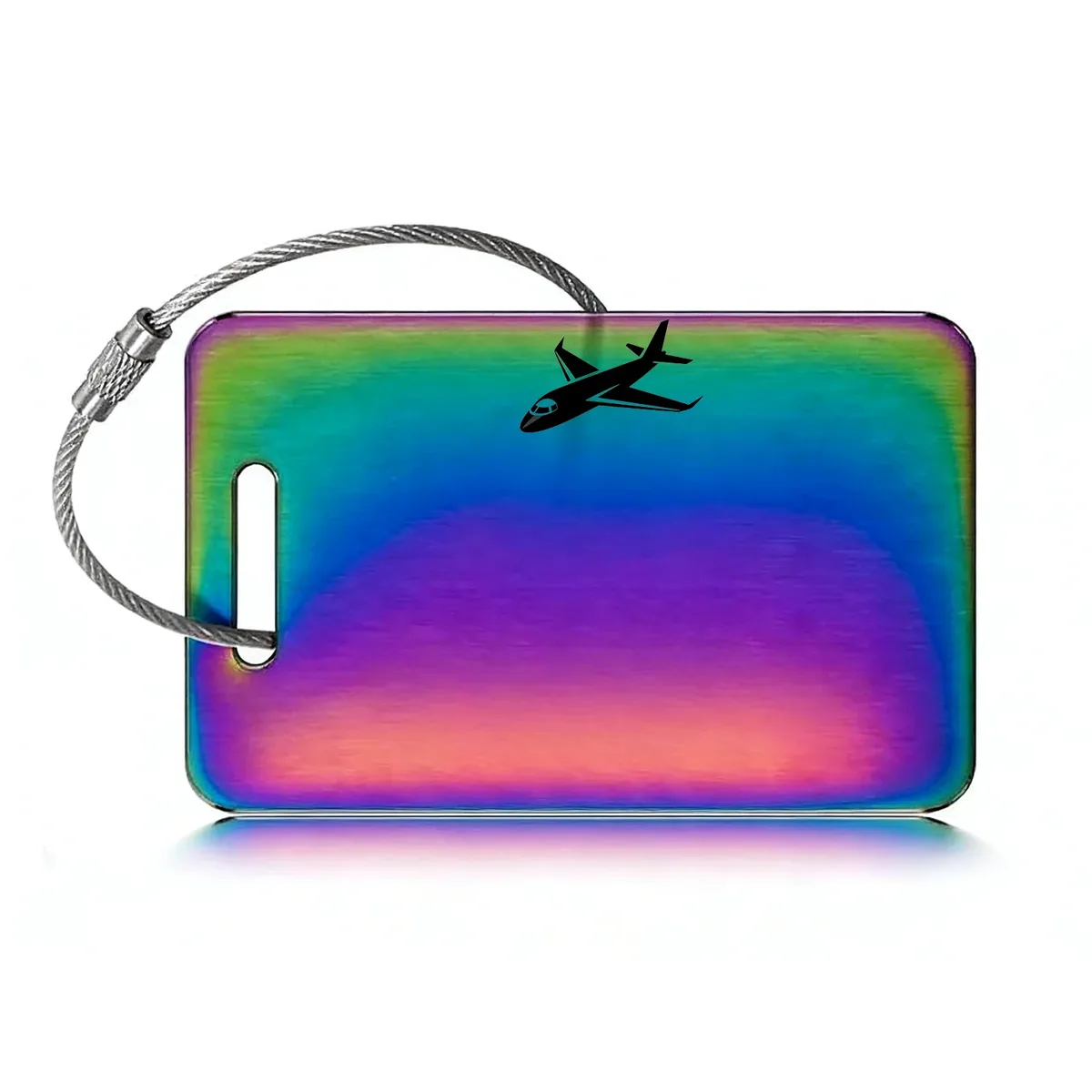 étiquette bagage métal carrée anse métal personnalisable voyage identité sécurité antiperte multicouleur travels accessoire