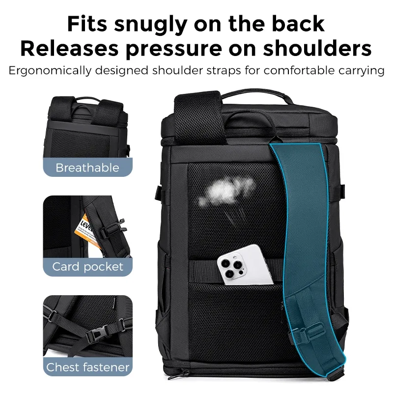sac à dos fenruien pour homme, idéal pour le travail et les trajets quotidiens, avec compartiment pour ordinateur portable 16 pouces, fermeture éclair multicouche, sangle et compartiment à chaussures indépendant