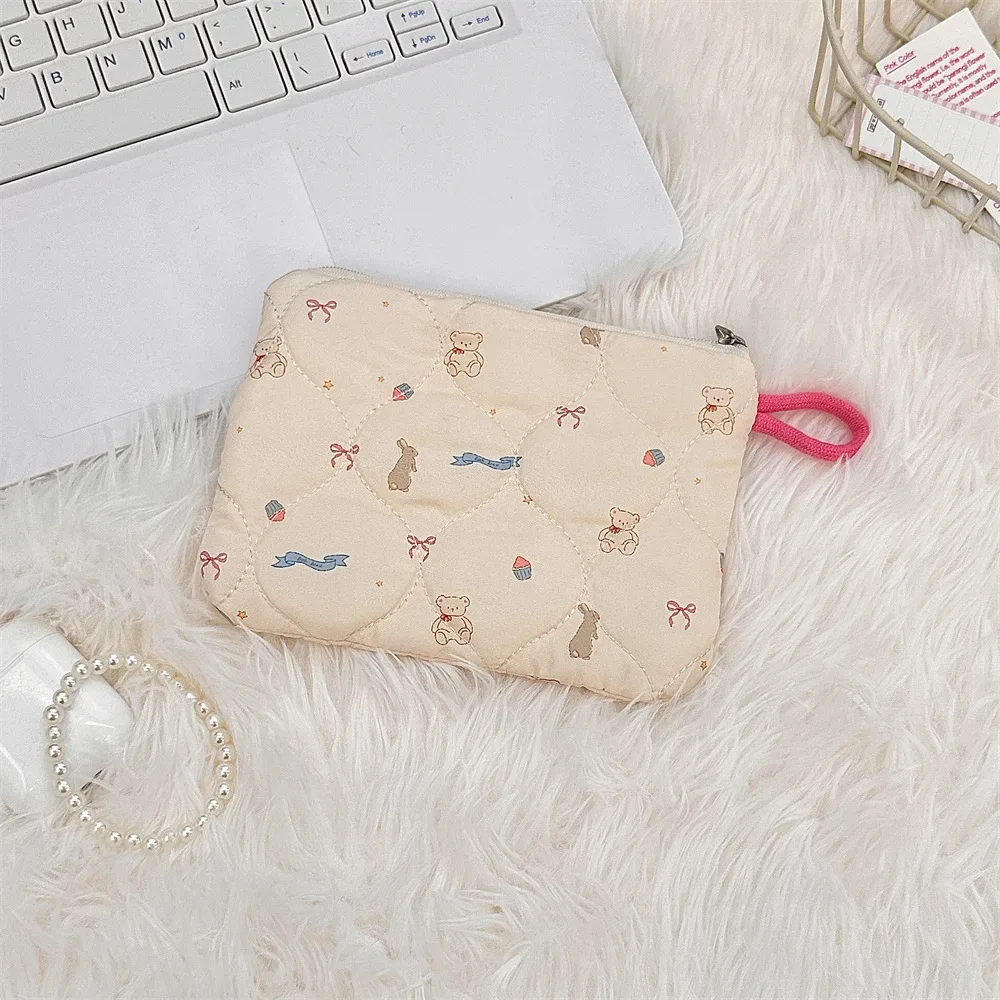 sac de rangement portable de dessin animé mignon pour femmes, petit sac à main de voyage, sac à cosmétiques, sac à main pour rouge à lèvres, carte pour écouteurs, mini portefeuille de maquillage, sac en poudre