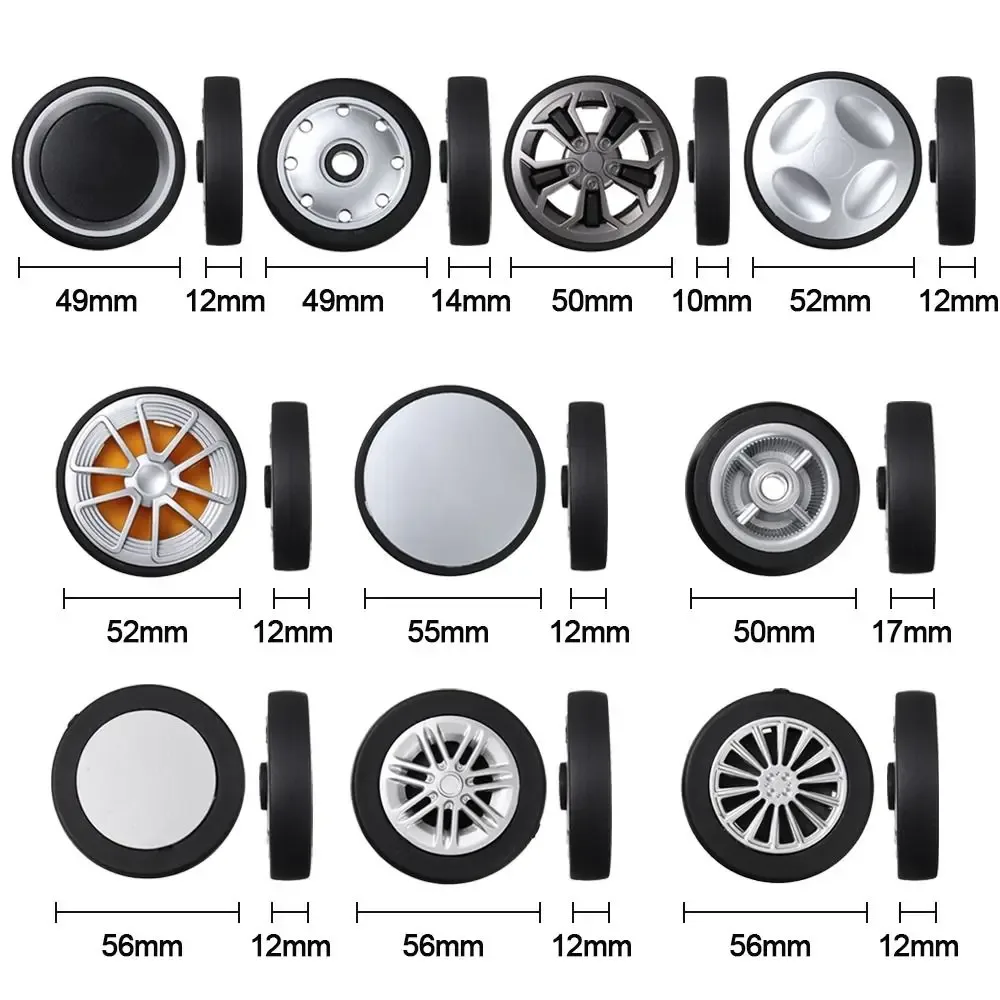 roues de remplacement avec vis pour valise de voyage, kit de réparation d'essieux, roulette silencieuse, bricolage, 2 pièces