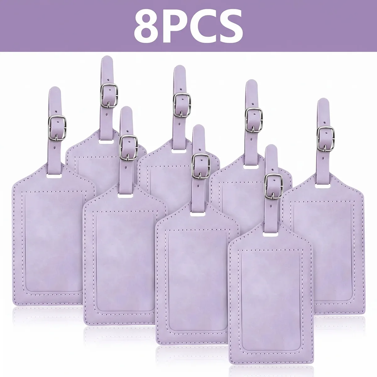 pomelo best – lot de 3/5/8 étiquettes de bagage en cuir pu pour la confidentialité, accessoires de voyage pour hommes et femmes