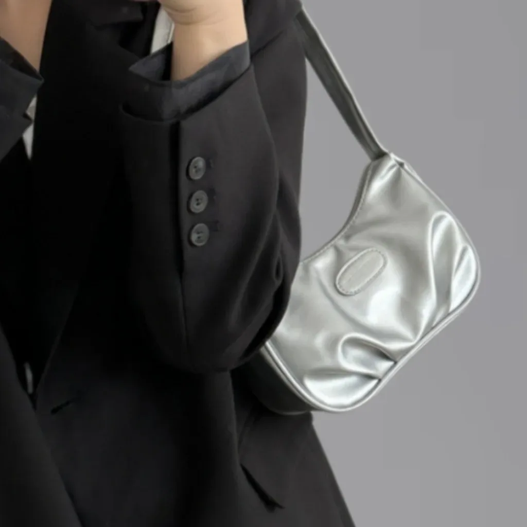 sac fourre-tout en cuir pu, sac à bandoulière croissant de niche, sac à bandoulière pour femme, style urbain pour les sorties, les rendez-vous et le trajet quotidien