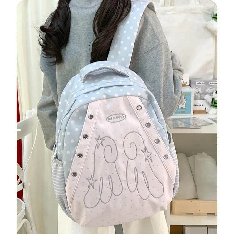 sac à dos contrastant style y2k pour femme, grande capacité, idéal pour étudiantes, sacs à la mode pour femme