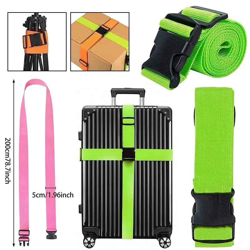 nouveau sangles de bagage droites pour valise, ceinture de bagage avec boucle de déverrouillage réglable, accessoire de voyage facilement identifiable