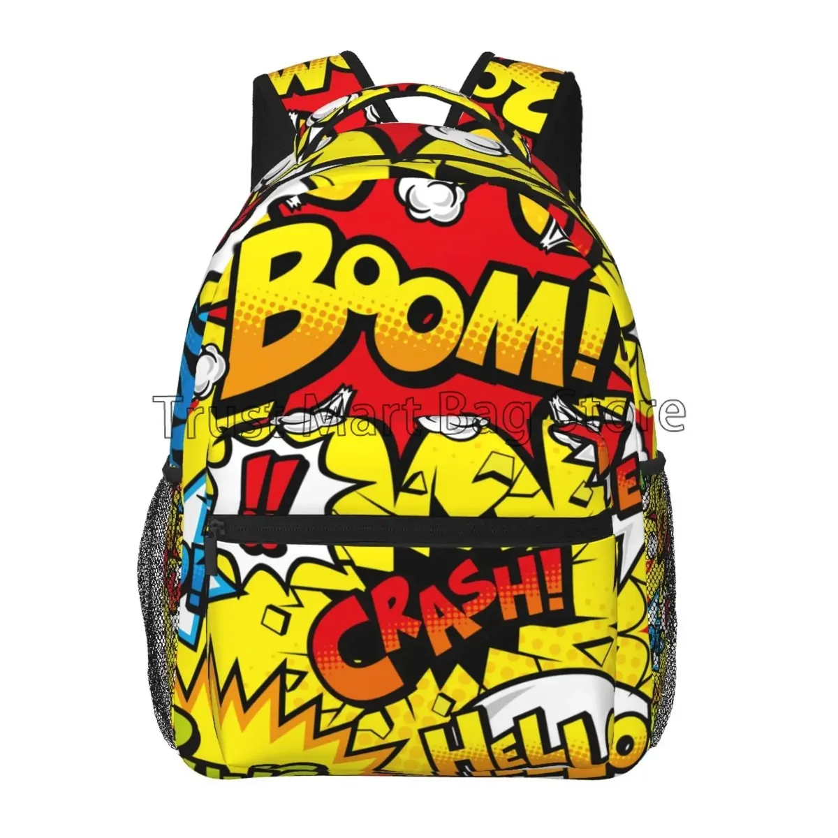 sac à dos de voyage imprimé pop art unisexe, collection de bandes dessinées américaines, sacs à dos pour ordinateur portable de grande capacité, cartable scolaire pour adolescents