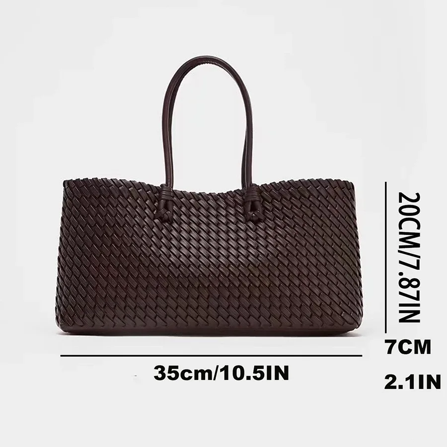 nouveau sac à main tissé pour les trajets quotidiens, élégant et polyvalent, sac fourre-tout de très grande capacité.