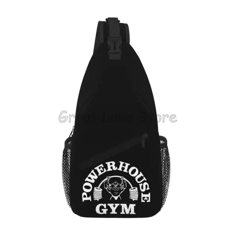 powerhouse gym sac à bandoulière noir unisexe quotidien épaule bandoulière poitrine sac à dos sac à dos portable pour voyage randonnée cyclisme camping