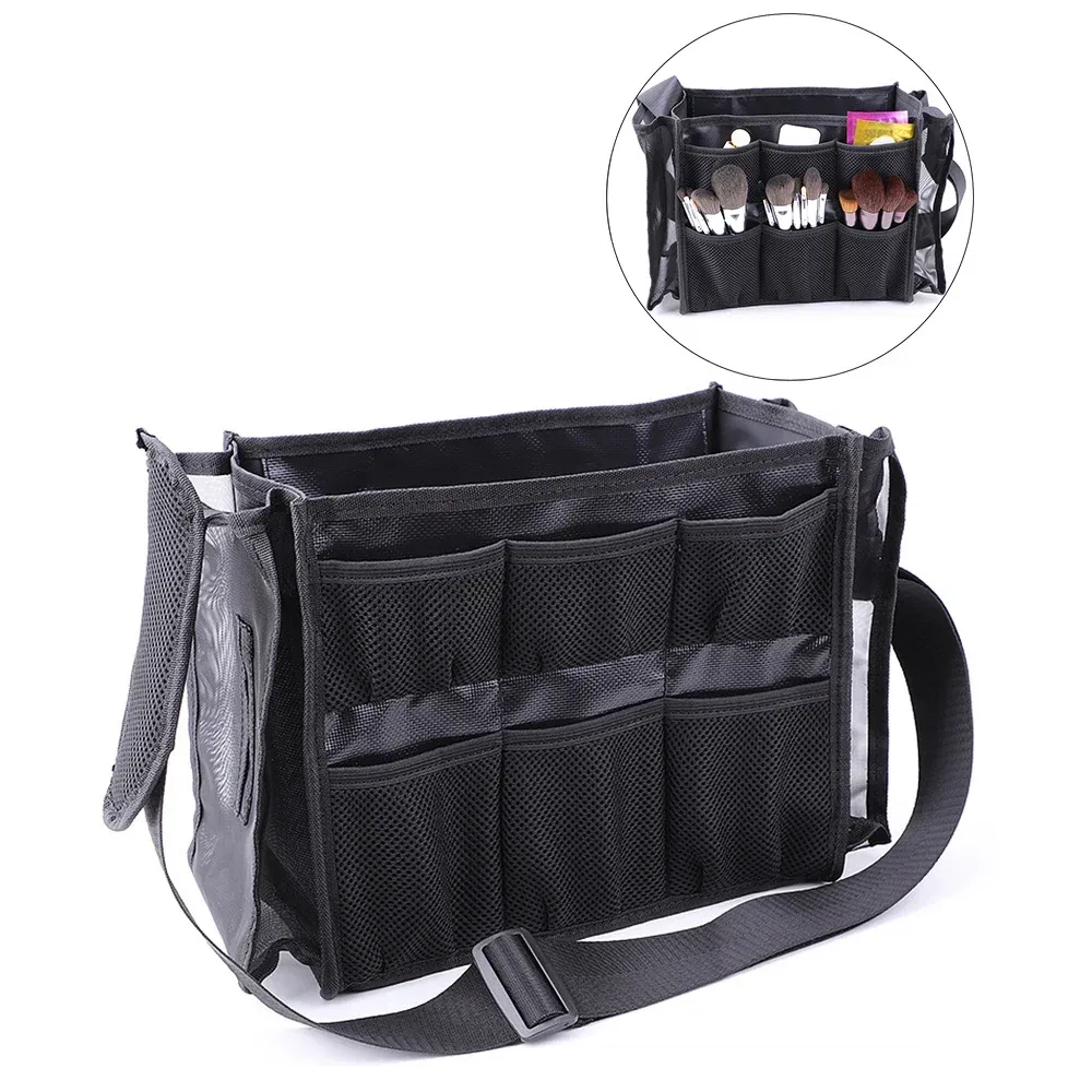 trousse de maquillage professionnelle, trousse à cosmétiques d'artiste, sac à main lancé, noir, portable, kits de maquillage de voyage, evalu2024