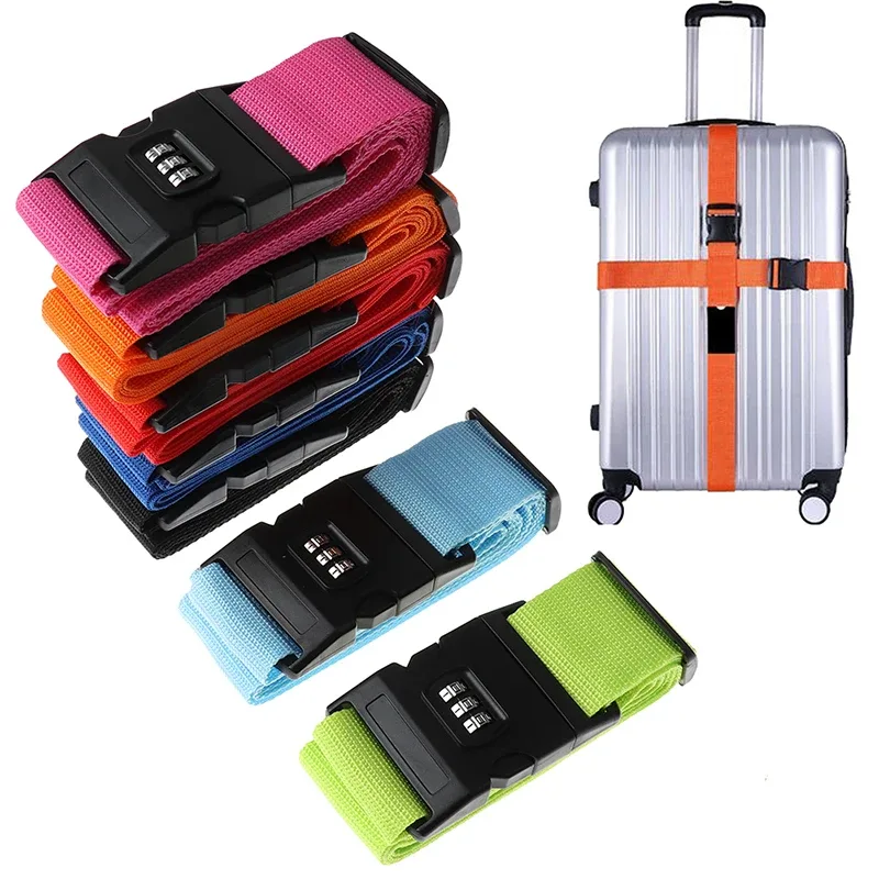 Ceinture Fixation Nylon Motif Pratique Cadenas Sécurisé Antivol Voyage Taille Variable Valises Diverses Usage Protections