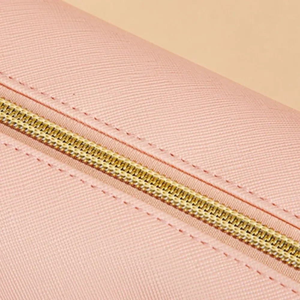 sacs de maquillage de couleur unie, pochette de toilette à fermeture éclair, couleur crème, sac de toilette pour femmes, sacs de rangement coréens, organisateur de voyage, sacs à cosmétiques