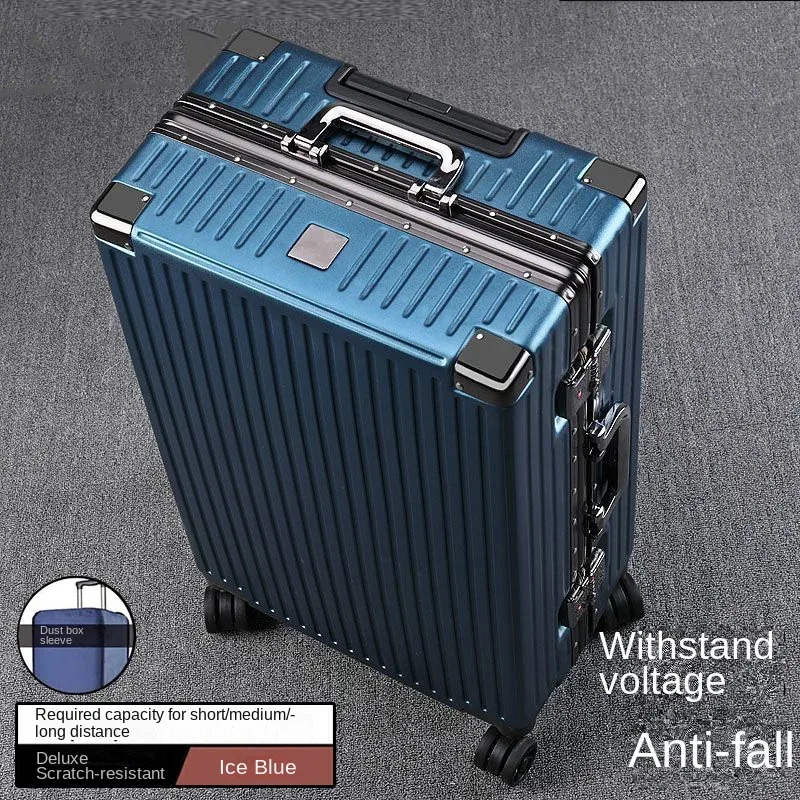 valise à cadre en aluminium, grande capacité, valise à roulettes robuste et durable, valise de cabine à code, valise en pc renforcé, 20/22/24/26/28