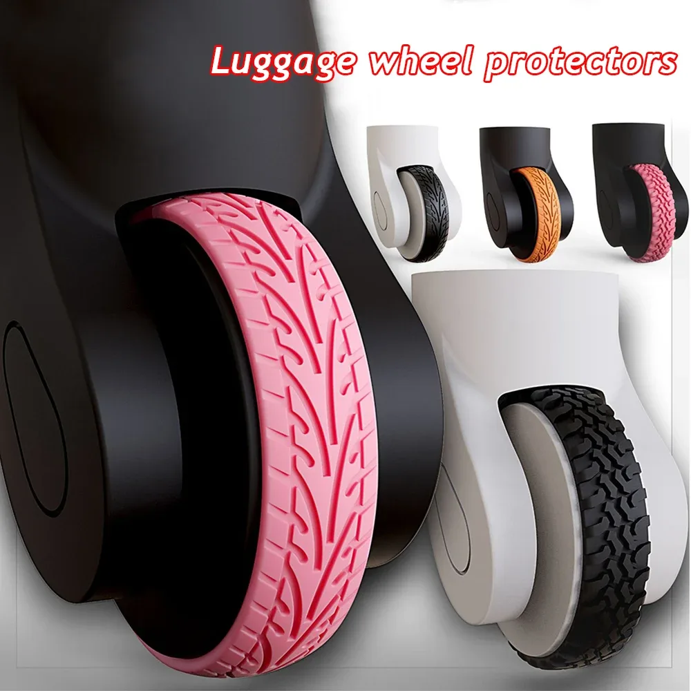 protecteur de roues de bagages en silicone, 8/4 pièces, bricolage, valise auto-adhésive, roulettes, chaussures, réduction du bruit, couverture, fournitures de voyage