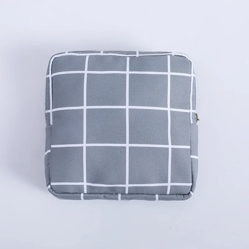 trousse polyester fleurs roses voyage cosmétiques maquillage femmes format carré motif cactus gris ours marbré