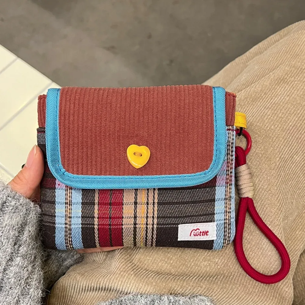 mini sac à cosmétiques de grande capacité, sac de rangement pour serviettes hygiéniques en tissu de coton et velours côtelé, sac pour petits articles, sac de maquillage, sac à main à motif de grille