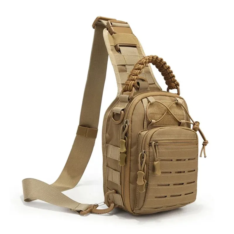 sac de poitrine en plein air pour hommes, sac à bandoulière tactique, sac à dos à bandoulière 900d oxford montagne camping pêche trekking molle mi