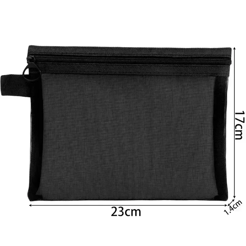 sacs à cosmétiques transparents en maille, 1/12 pièces, petit grand sac de maquillage noir, étui de rangement de toilette de voyage portable, pochette de rangement de rouge à lèvres