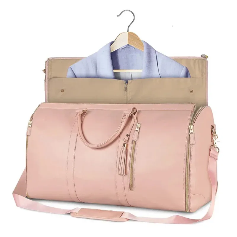 sac de voyage pliable pour femme, pratique, grand sac de voyage en cuir pu, sac de voyage d'affaires pour femme