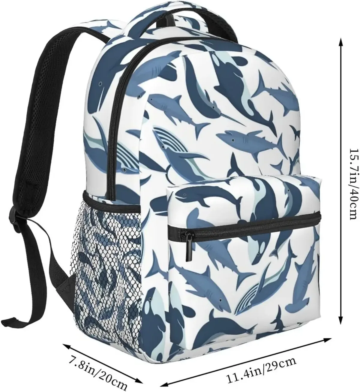 sac à dos shlavabo sharks pour hommes et femmes, sac à dos d'ordinateur, sac à livres, voyage, randonnée, camping, mode