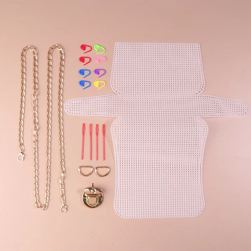 kit de tissage en maille plastique pour sac diy, accessoire de filet pour sac à main, fournitures pour la fabrication artisanale de sacs fourre-tout et sacs à bandoulière
