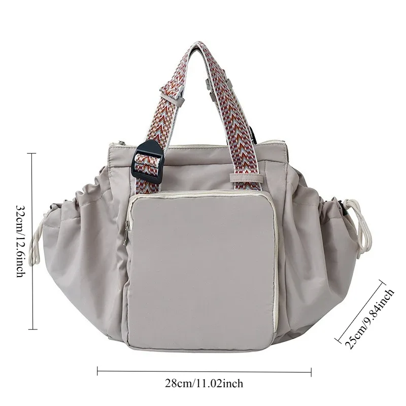 sac à bandoulière en nylon, sac de couleur unie, sac à la mode polyvalent et portable, sac de maman, sac de voyage de grande capacité