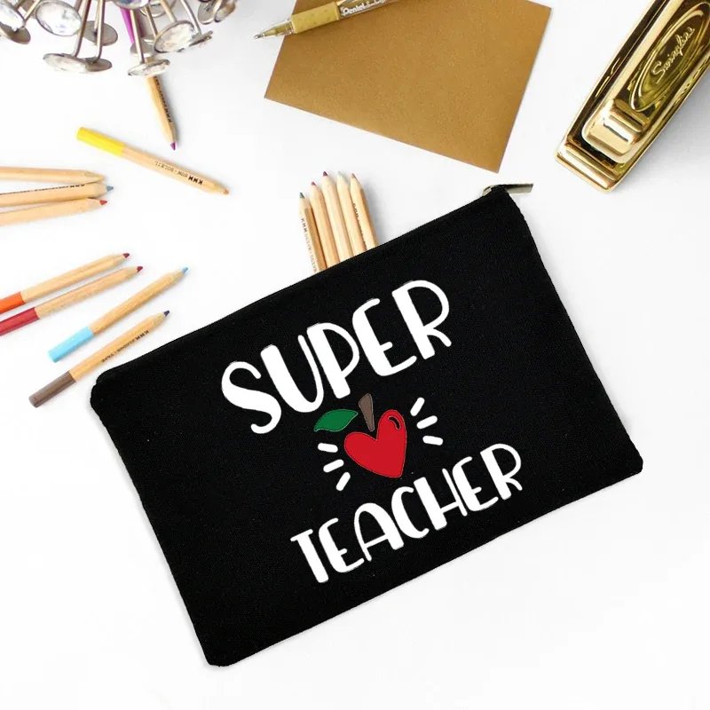 trousse de maquillage fête des enseignants meilleur cadeau trousse de survie pour enseignants trousse de maquillage pochette à crayons préscolaire primaire diplôme d'études secondaires retour à l'école