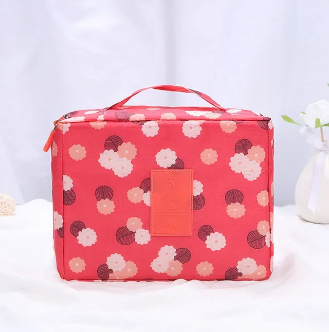 trousse de maquillage de voyage portable pour filles, étanche, multi-compartiments, multifonctionnelle, organisateur de toilette pour femmes