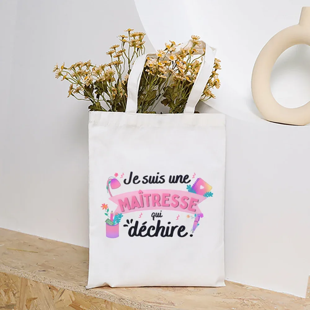 merci maîtresse femmes sacs à main mode toile sac à bandoulière grande capacité sacs fin de l'école année cadeau entreprise