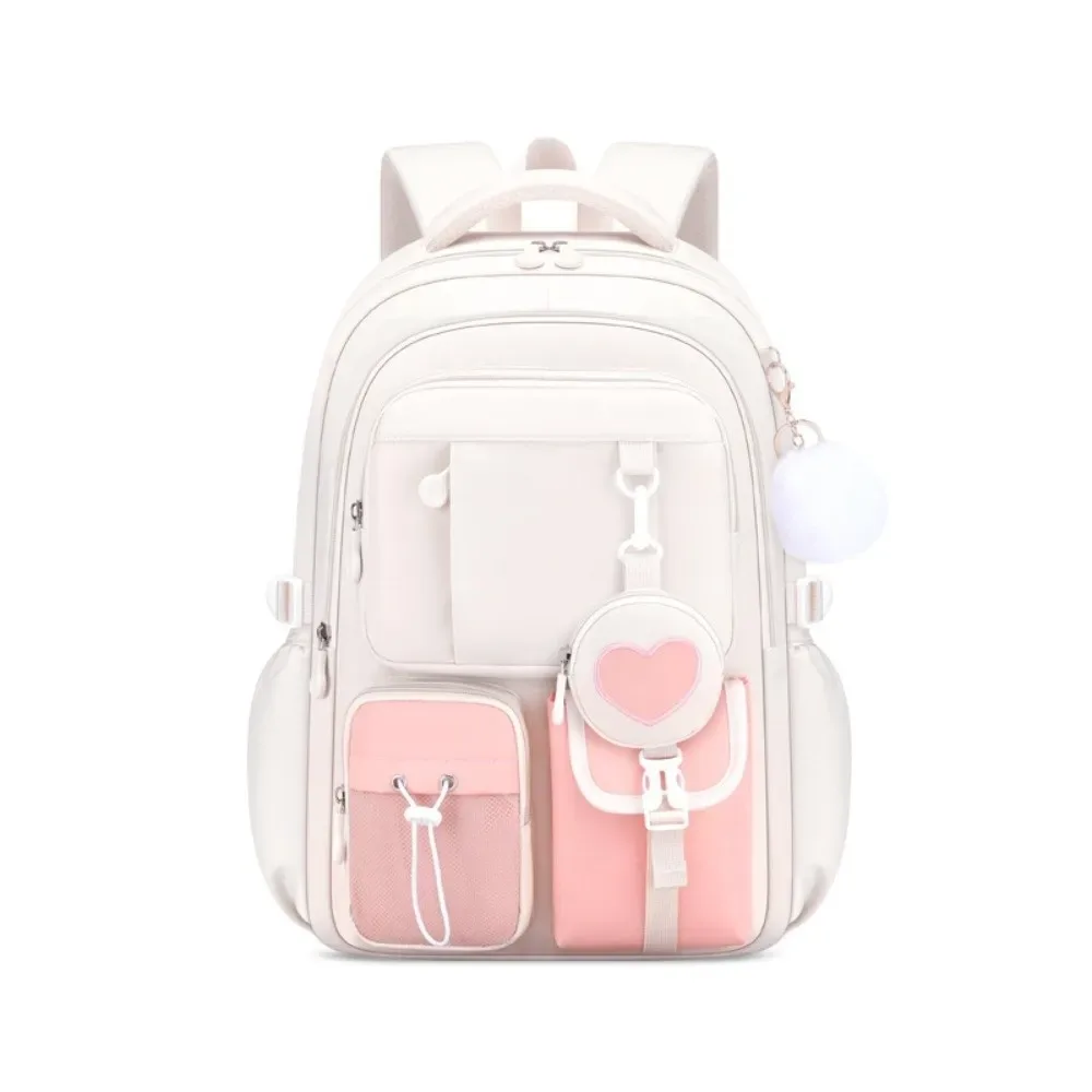 sac à dos grande capacité avec trousse intégrée, design orthopédique, série love, sac à dos princesse multifonctionnel style mochila