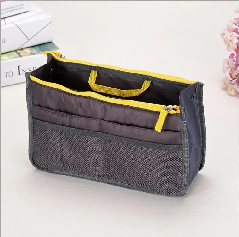 organisateur insérer sac femmes nylon voyage insérer organisateur sac à main sac à main grande doublure dame maquillage cosmétique sac pas cher femme fourre-tout