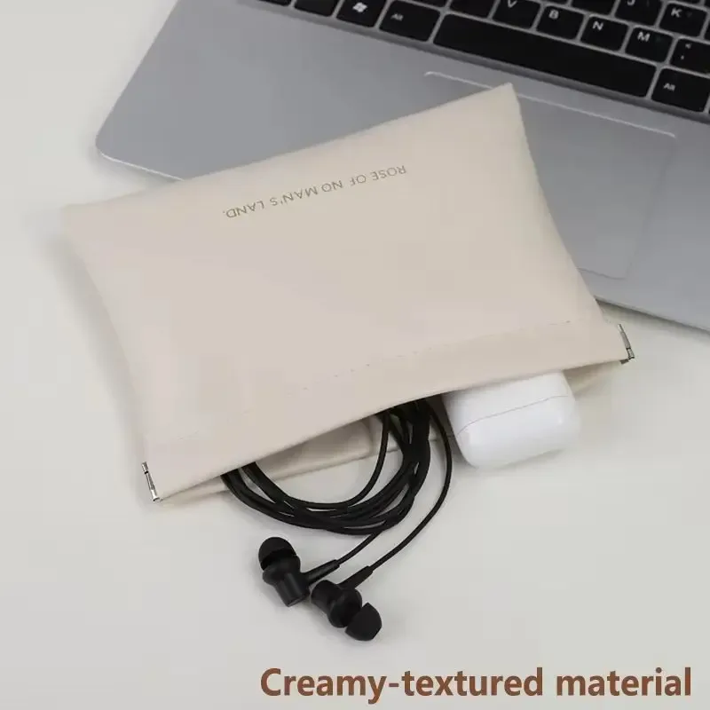 mini sac à fermeture automatique en pu, sac de rangement portable pour écouteurs, câbles de charge, portefeuille zéro, monnaie et rouge à lèvres