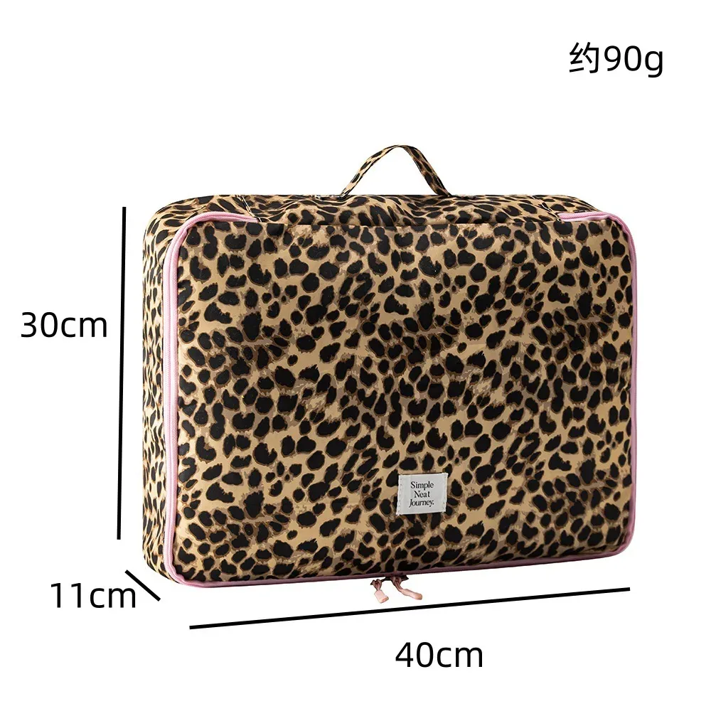 sac de voyage à imprimé léopard, sac de rangement de maquillage, organisateur de cosmétiques, sac de rangement de bagages portable, pochette de toilette pour femmes, voyage en plein air
