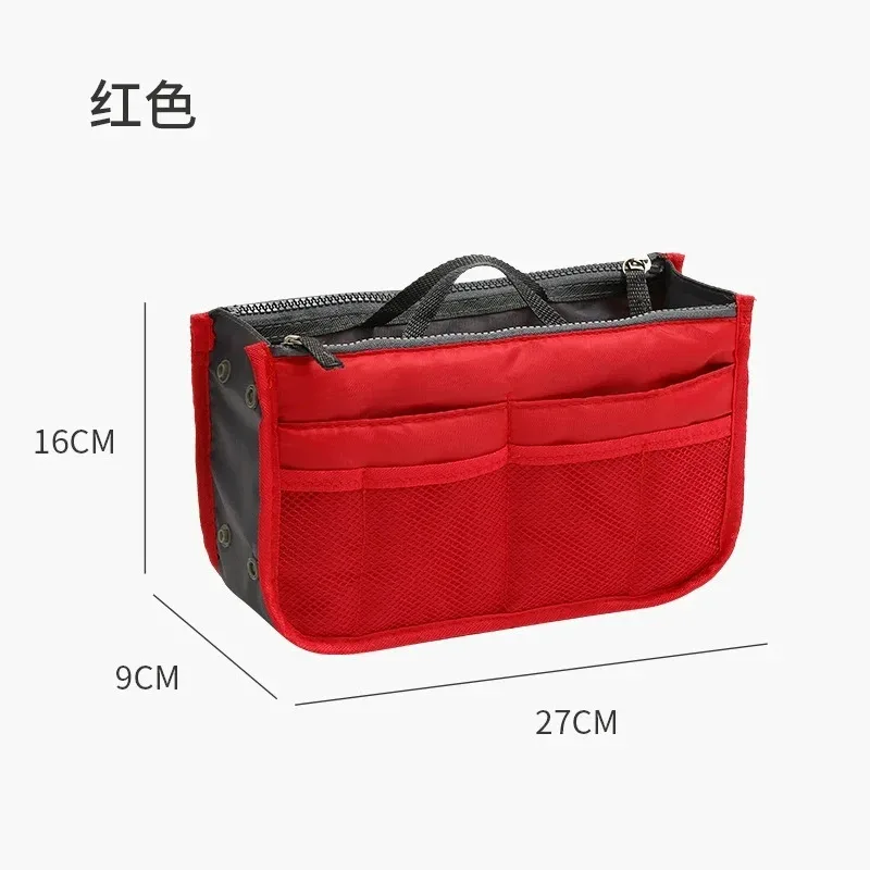 trousse de maquillage et de toilette de voyage de grande capacité, organisateur de cosmétiques à double fermeture éclair, pochette de rangement portable en sac