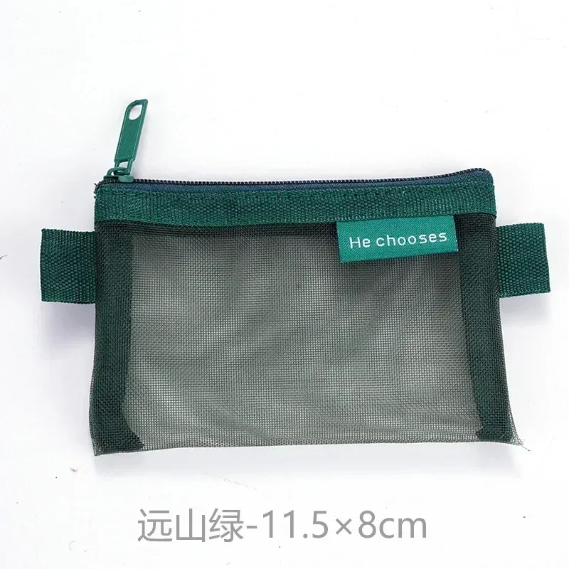 petit sac carré de couleur unie pour pièces de monnaie, maille en nylon, rouge à lèvres, clé, écouteurs, support organisateur, bus, banque, carte d'identité, cartes de crédit, pochette de rangement