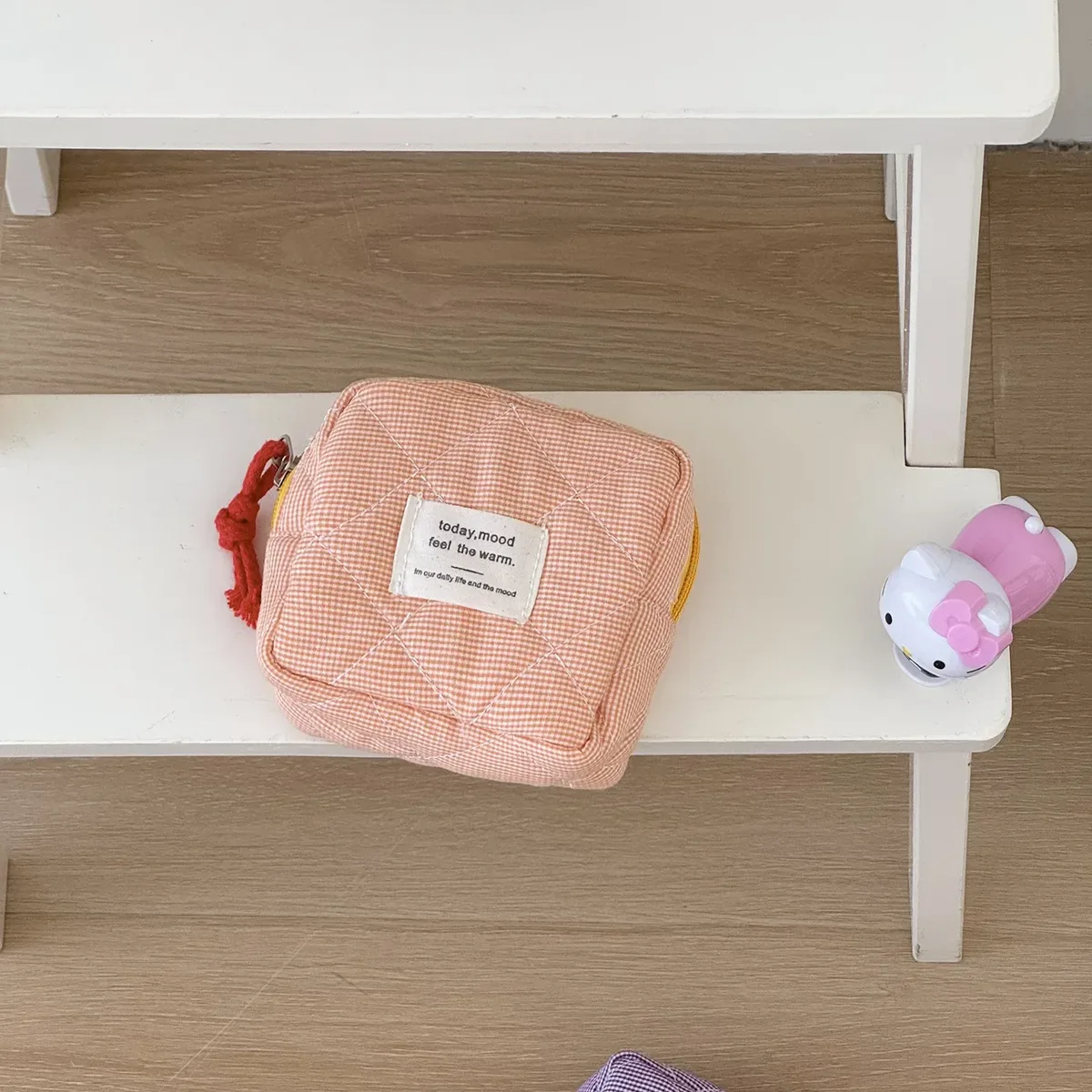 sacs à cosmétiques matelassés à carreaux pour filles, pochette rétro pour dames, porte-monnaie, sac de rangement de toilette portable de voyage pour femmes