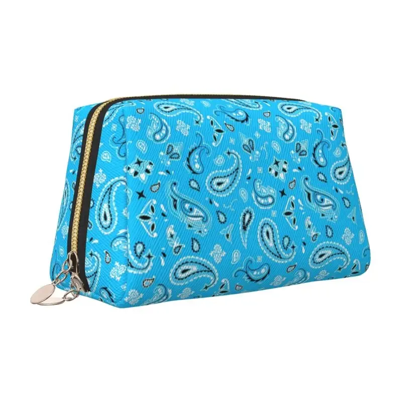 sac de maquillage en cuir ethnique bohème rouge et noir à motif cachemire, trousse de toilette de voyage pour femme, sacs cosmétiques, sac de rangement portable, cadeaux