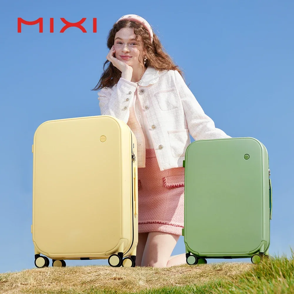 mixi – valise de voyage pour hommes et femmes, design breveté, valise à roulettes, boîtier de chariot roulant, sac à main de 18 pouces, 20 pouces, 24 pouces, contrôle 100% pc