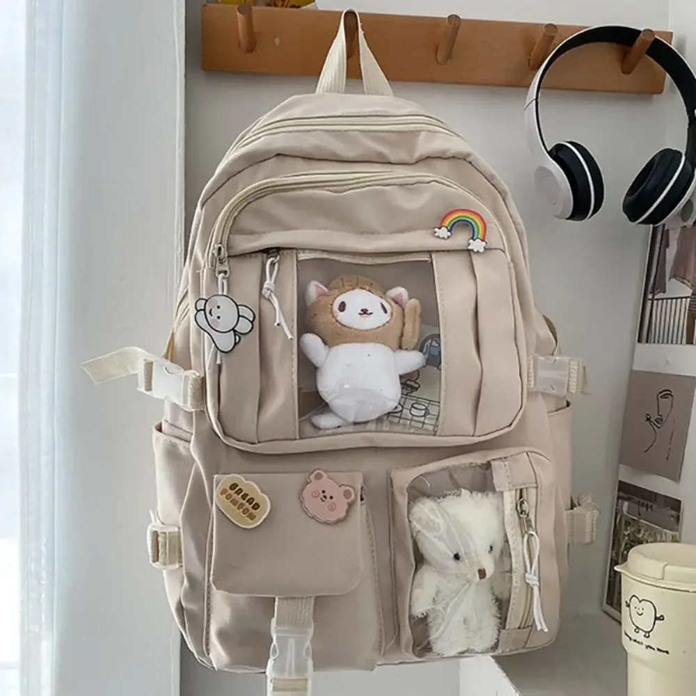sac à livres simple imperméable en nylon, sac d'école de grande capacité, sac à dos de voyage pour adolescents