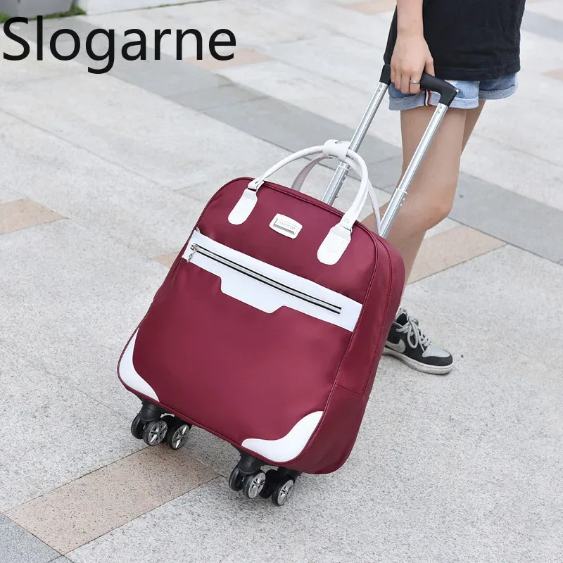 mode bagages roulants femmes 4 roues spinner voyage sacs hommes voyage d'affaires sacs oxford valise étanche chariot bagages