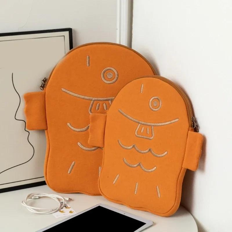 housse pour ordinateur portable en forme poisson mignon, étui pour ordinateur portable 11'' 13'', étui transport pour