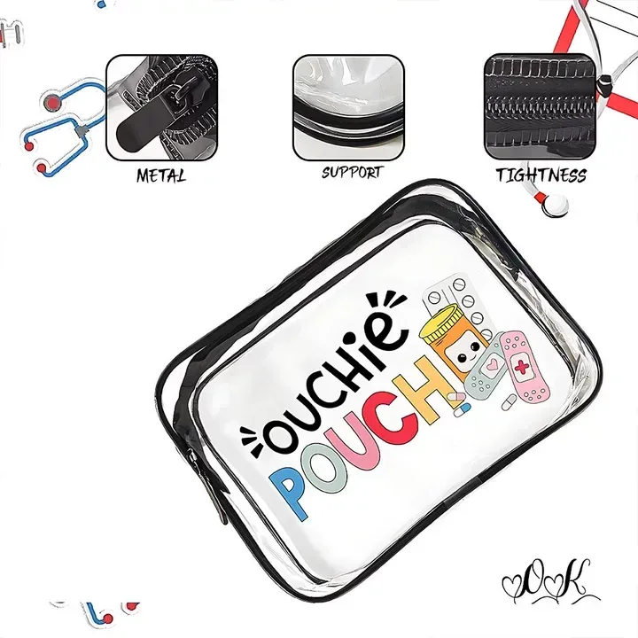 offre spéciale transparent dessin animé mignon pratique portable câble de chargement pilule sac cosmétique sac de changement sac de carte portable voyage storag
