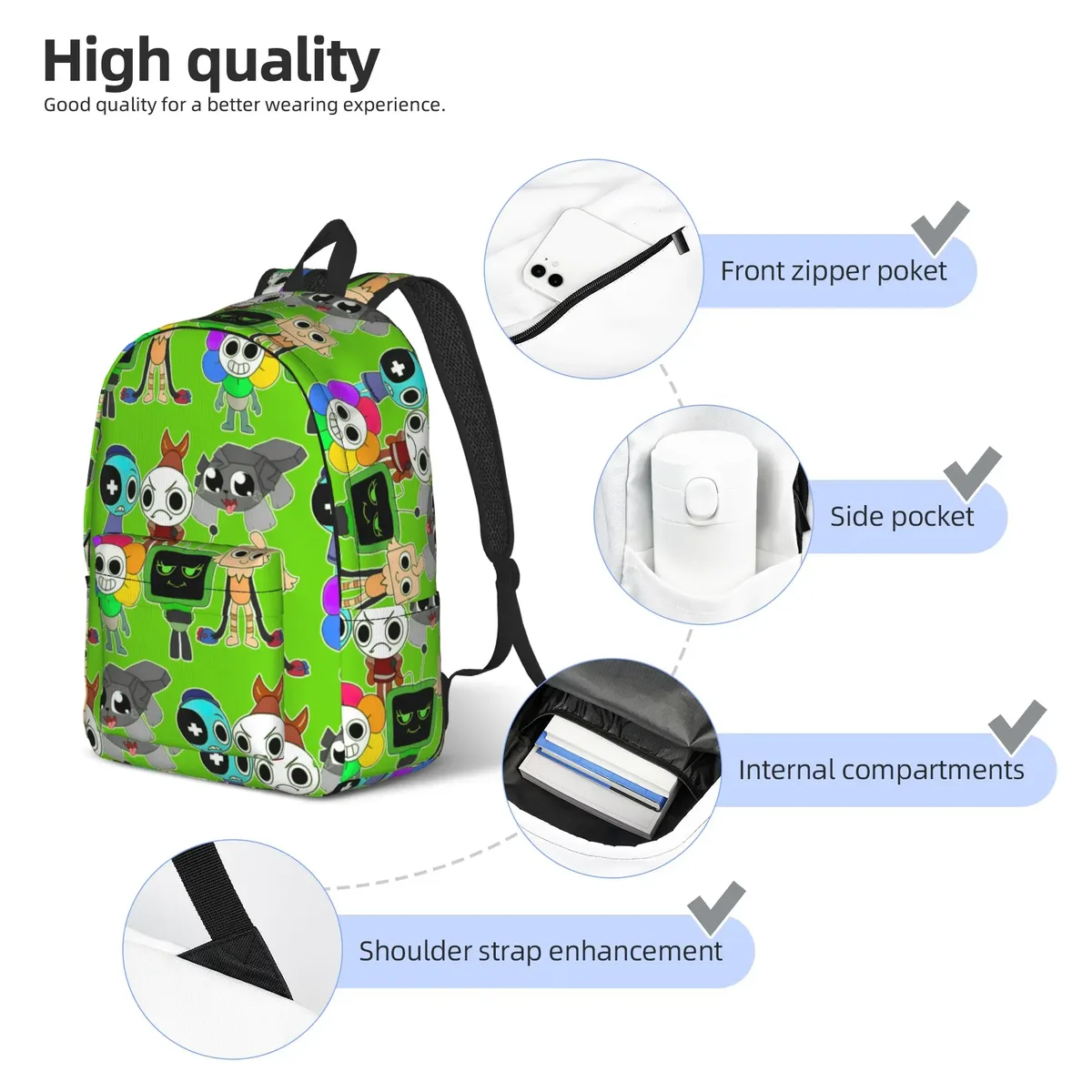 sac à dos tendance dandys world, cadeau idéal pour l'école secondaire, les affaires, noël, sac à dos pour hommes et femmes, sac en toile pour ordinateur portable