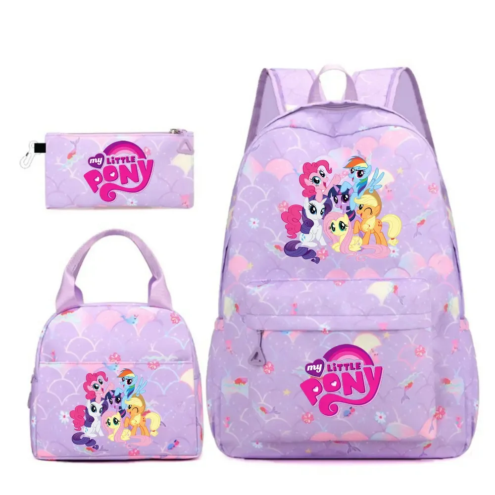 sac à dos my little pony, 3 pièces/ensembles, sac à dos de sport pour filles, sac à dos pour ordinateur portable, sac à dos de voyage pour adolescents, sac à livres pour étudiants et adolescents