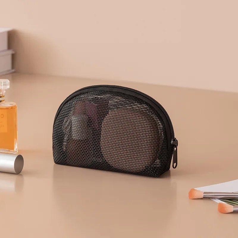 ensemble de trousses de maquillage en maille respirante 3 pièces, organiseur de toilette portable de voyage, rangement cosmétique étanche pour femmes et filles